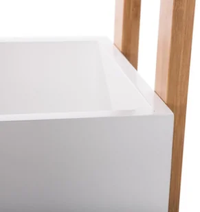 Instant D'o Wózek łazienkowy INSTANT D'O Bamboo, biały, 38x20x80 cm - Półki łazienkowe - miniaturka - grafika 4