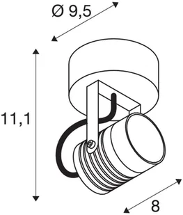 Spotline SLV LED SPOT SP zewnętrzna oprawa ścienna kolor rdzy 3000 K 1004957 - Lampy ogrodowe - miniaturka - grafika 5