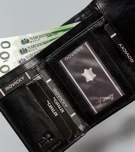 Cavaldi Portfel damski ze skóry naturalnej z portmonetką na bigiel, RFID - Portfele - miniaturka - grafika 7