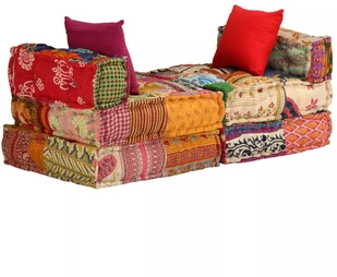 vidaXL Patchworkowa sofa modułowa, 3-osobowa vidaXL - Sofy i kanapy vidaXL Patchworkowa sofa modułowa, 3-osobowa vidaXL - Sofy i kanapy - miniaturka - grafika 4