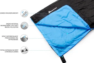 Meteor Dreamer czarno/niebieski L-zip 81117 - Śpiwory - miniaturka - grafika 6