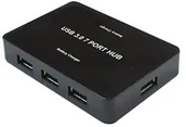 Huby USB - Value 14995047 USB 3.0 Desktop Hub 7-biegowa z zasilaczem czarna 14995047 - miniaturka - grafika 1