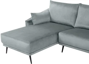 Beliani Beliani Sofa narożna prawostronna welur szara VARDE - Narożniki - miniaturka - grafika 7