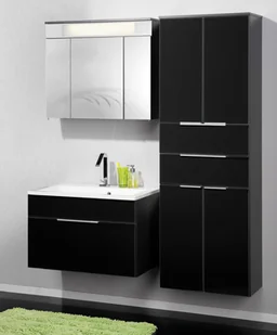 Fackelmann Szafka łazienkowa antracytowa, 4-drzwiowa z korpusem z dwóch części Kara 80921 - Szafki łazienkowe - miniaturka - grafika 4