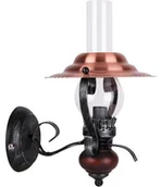 Lampy ścienne - Rabalux KINKIET klasyczna LAMPA naftowa Oprawa ścienna ENNA 7868 IP20 drewno-miedź Zielony przezroczysty - miniaturka - grafika 1