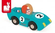 Janod Wyścigówka drewniana Speed niebieska, J08545 - Samochody i pojazdy dla dzieci - miniaturka - grafika 4