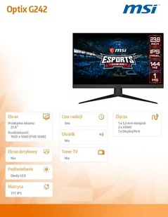 MSI Optix G242 Czarny - Monitory - miniaturka - grafika 7