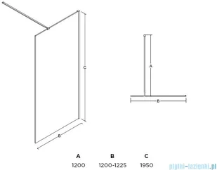 Besco Aveo 120x195 AV-120-195-C - Kabiny prysznicowe - miniaturka - grafika 2
