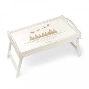 Murrano Personalizowany Stolik Śniadaniowy Biały Święta STL-BL-027 - Ławy i stoliki kawowe - miniaturka - grafika 2