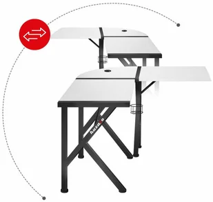 HUZARO Ultra nowoczesne narożne biurko gamingowe Hero 6.3 białe Hero 6.3 white - Biurka gamingowe - miniaturka - grafika 9