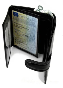 Andrus Portfel Męski Skórzany (PL) Skóra Licowa Duży Pionowy Z Zapięciem Dwa Skrzydełka Poziomy Suwak - Portfele - miniaturka - grafika 3