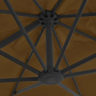 vidaXL Parasol wiszący z aluminiowym słupkiem, 300x300 cm, taupe - Parasole ogrodowe - miniaturka - grafika 3