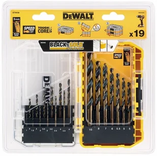 DeWalt zestaw 19 szt. wierteł do metalu, HSS-G BLACK & GOLD, SMALL TOUGH CASE+, [DT70728] DT70728-QZ - Wiertła - miniaturka - grafika 4