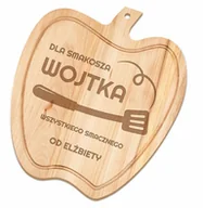 Deski do krojenia - Murrano Deska drewniana do krojenia jabłko z grawerem dla niego na imieniny DSK-JAB-012 - miniaturka - grafika 1