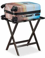 Wieszaki i stojaki - Relaxdays składany stojak na walizkę, wykonany z bambusa, do walizki i bagażu, bagażnik, wys. x szer. x gł.: 53,5 x 58 x 36,5 cm, ciemnobrązowy 10023259 - miniaturka - grafika 1