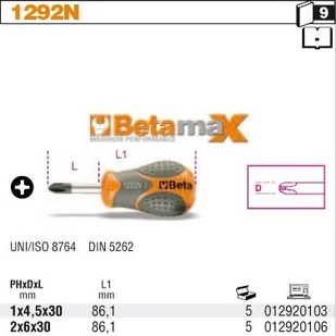 Beta WKRĘTAK KRZYŻ.KR.BMX PH1 4.5X30MM BLIST. 1292NK/4.5X30 - Śrubokręty - miniaturka - grafika 2