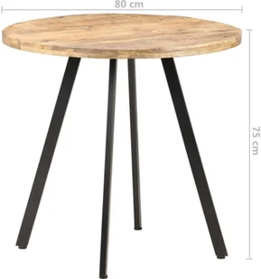 vidaXL Stół jadalniany, 80 cm, surowe drewno mango 320483 - Stoły - miniaturka - grafika 4