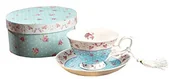 Serwisy do kawy i herbaty - London Boutique Vintage Victoria Flower Flora Rose lawenda Bone China Tee filiżanki do kawy i suacers zestaw w pudełku na prezent - miniaturka - grafika 1