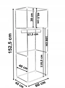 Szafa tekstylna z półką Fela - szary FELA SZARA - Szafy - miniaturka - grafika 4