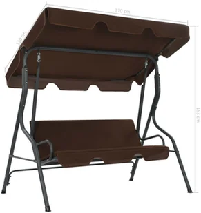 vidaXL Huśtawka ogrodowa, w kolorze kawy, 170x110x153 cm - Huśtawki - miniaturka - grafika 6