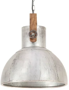 VidaXL Industrialna lampa wisząca, 25 W, srebrna, okrągła, 40 cm, E27 320529 - Lampy sufitowe - miniaturka - grafika 7