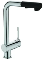 Baterie kuchenne - Ideal Standard Kolva Bateria kuchenna zlewozmywak wysuwany 2 dysze chrom czarny matowy Ekonomiczny wody BC476AA BC476AA - miniaturka - grafika 1