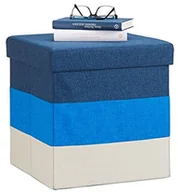Pufy i podnóżki - Relaxdays Taboret tapicerowany z miejscem do przechowywania, kolorowy zębacz  taboret do siedzenia, składany taboret tapicerowany HBT: 38 x 38 x 38 cm, kolorowy 10022866_469 - miniaturka - grafika 1