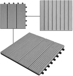 vidaXL Płytki WPC (30x30cm), szare 1m. - Podesty i deski tarasowe - miniaturka - grafika 5