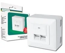 Digitus Gniazdo natynkowe kat.6 2xRJ45 ekranowane (DN-9006-N/A-DN-9006-N) - Gniazdka elektryczne - miniaturka - grafika 2