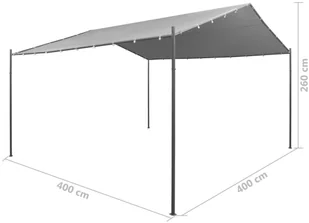 vidaXL Altanka ogrodowa ze stali, 400x400x260 cm, antracytowa - Altany ogrodowe - miniaturka - grafika 8