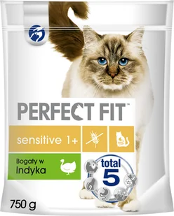 Perfect Fit Sensitive 1+) 3 x 750g Bogaty w indyka sucha karma dla kotów z wrażliwym układem trawiennym - Mokra karma dla kotów - miniaturka - grafika 2