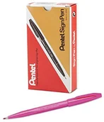 Flamastry - Pentel Sign Pen, końcówka z włókna, tusz czarny (S520-A), rose S520-P - miniaturka - grafika 1