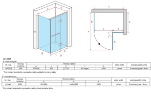 Atrium Catania 90x100 UP0309+US100 - Kabiny prysznicowe - miniaturka - grafika 8