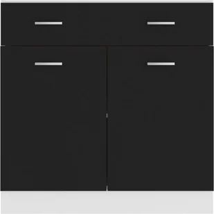 vidaXL Szafka kuchenna, czarna, 80x46x81,5 cm, płyta wiórowa - Szafki kuchenne - miniaturka - grafika 6