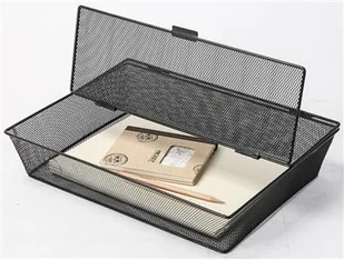 Pojemnik na dokumnety zamykany A4 metalowy czarny - Przybory szkolne - miniaturka - grafika 3