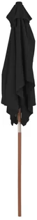 vidaXL Parasol ogrodowy na drewnianym słupku, czarny, 150x200 cm 313884 - Parasole ogrodowe - miniaturka - grafika 6