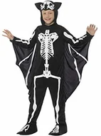 Stroje karnawałowe - Smiffys smiffy kroki  dzieci kostium unisex nietoperz szkielet, body Suit z kapturem i skrzydłami, wielokolorowy, l 45123L - miniaturka - grafika 1