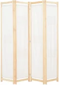 Parawany - vidaXL Parawan 4-panelowy, kremowy, 160x170x4 cm, tkanina vidaXL - miniaturka - grafika 1