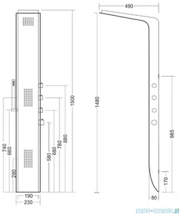 Corsan Duo czarny A777TDUOCZARNY | - Panele prysznicowe - miniaturka - grafika 2