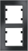 Klawisze i ramki - Hager LUMINA-PASSION-Ramka-2-krotna-pionowa-szkło-czarne WL9121 - miniaturka - grafika 1