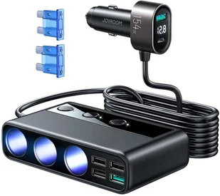 Joyroom Ładowarka samochodowa rozdzielacz Joyroom JR-CL06 Car Charger PD 154W QC 3.0 Black 11675X1 - Ładowarki samochodowe - miniaturka - grafika 2