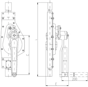 220 Podnośnik mechaniczny zębaty do kontenerów wersja podstawowa udźwig 5 T wysokość 605 mm) 22077087 77087-uniw - Wyposażenie gospodarstwa rolnego - miniaturka - grafika 2