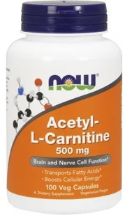 Now Foods Now Acetyl L-Carnitine 500mg 100 kaps. - Spalacze tłuszczu - miniaturka - grafika 2