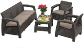 Meble ogrodowe - Keter Zestaw wypoczynkowy CORFU SET MAX 5-osobowy - brąz 15-425 - miniaturka - grafika 1