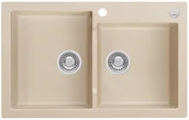 Zlewozmywaki - AXIS GROUP Zlew Mojito 140 2-komorowy beż - miniaturka - grafika 1