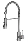Baterie kuchenne - STEINER Bateria zlewozmywakowa stalowa SALMA z wyciąganą wylewką sprężyna kolor stal szczotkowana - miniaturka - grafika 1