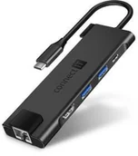 Huby USB - Wejście USB Connect IT USB-C/RJ45 HDMI 2x USB 3.2 USB-C PD 100W CHU-8020-AN) Szary - miniaturka - grafika 1