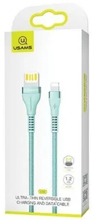 USAMS Kabel pleciony U33 lightning 1,2m 2A Fast Charging niebieski/cyan SJ360USB02 (US-SJ360) - Kable USB - miniaturka - grafika 2