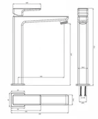 Baterie umywalkowe - Omnires Parma Bateria umywalkowa wysoka grafit PM7412GR - miniaturka - grafika 1