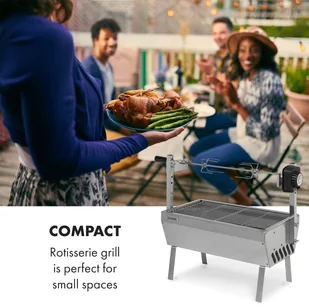 Klarstein Sauenland Mini, grill obrotowy, szpikulec obrotowy, 4W, maks.12 kg, stal nierdzewna GQ5-Sauenland Mini - Grille - miniaturka - grafika 2